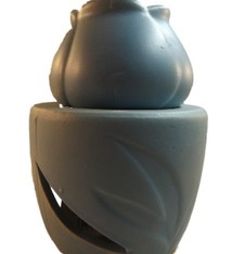 Tinten Blauw Bloem Knop Keramiek Oliebrander A