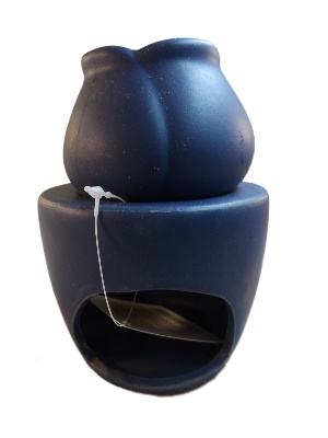 Tinten Blauw Bloem Knop Keramiek Oliebrander B