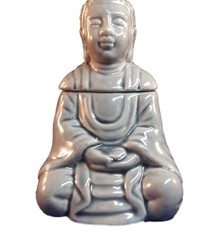 Keramiek Zittende Thaise Boeddha Oliebrander met deksel B