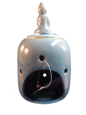 Ronde Keramiek Oliebrander met Boeddha deksel C