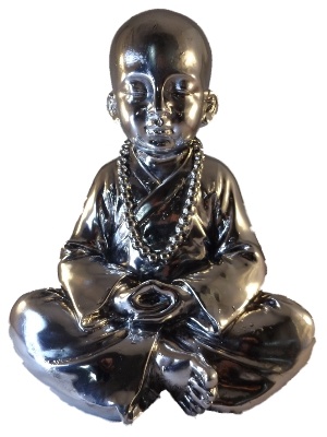 Monnik hand gevouwen zilver kleurig