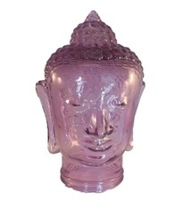 Boeddha hoofd van Glas Paars 24 cm