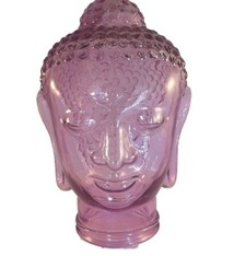 Boeddha hoofd van Glas Paars 31 cm