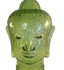 Boeddha hoofd van Glas Groen 24 cm