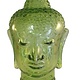 Boeddha hoofd van Glas Groen 24 cm