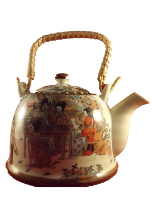 Theepot met Chinese vrouwen