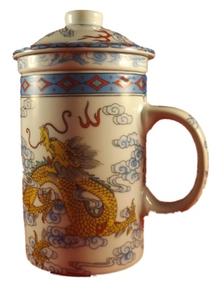 Chinese Thee Mok met Draken Wit