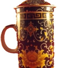 Chinese Thee Mok met Bloem Zwart