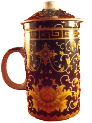 Chinese Thee Mok met Bloem Zwart