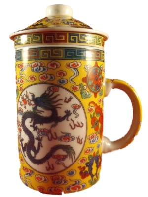 Chinese Thee Mok met Draak Geel