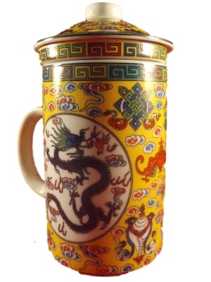 Chinese Thee Mok met Draak Geel