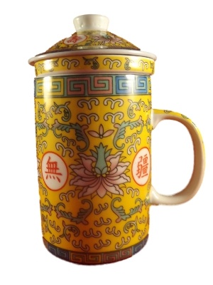 Chinese Thee Mok met Bloem Geel