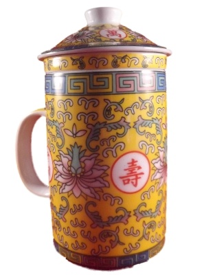 Chinese Thee Mok met Bloem Geel