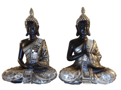 Thaise Boeddha set zilver/zwart