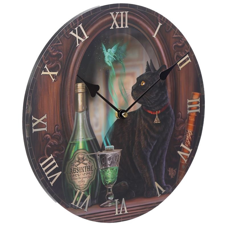 Lisa Parker Absinth Zwarte Kat Wandklok