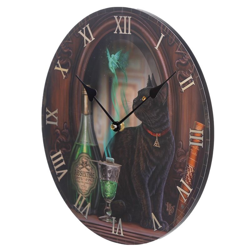 Lisa Parker Absinth Zwarte Kat Wandklok