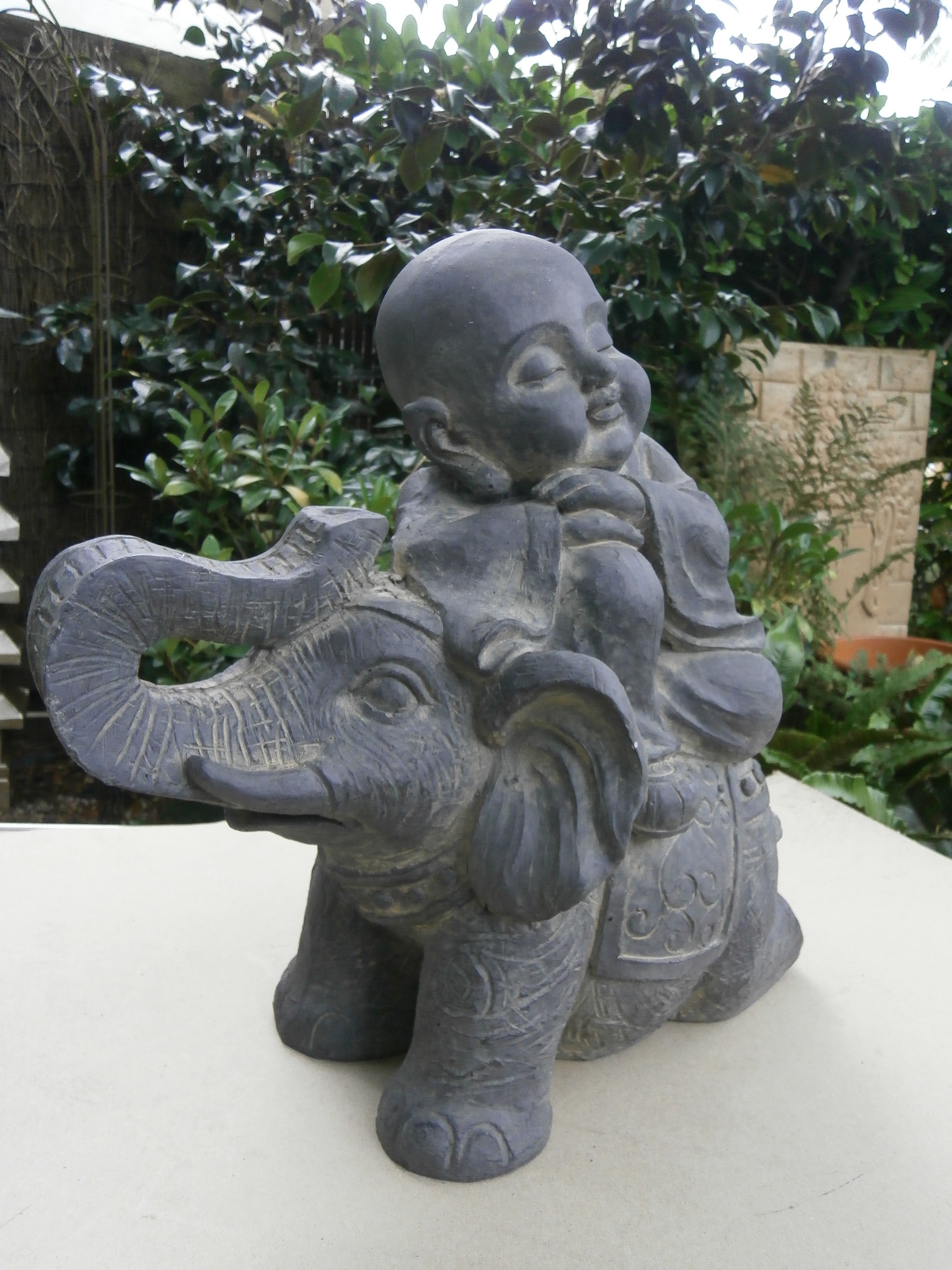 Kindmonnik op olifant