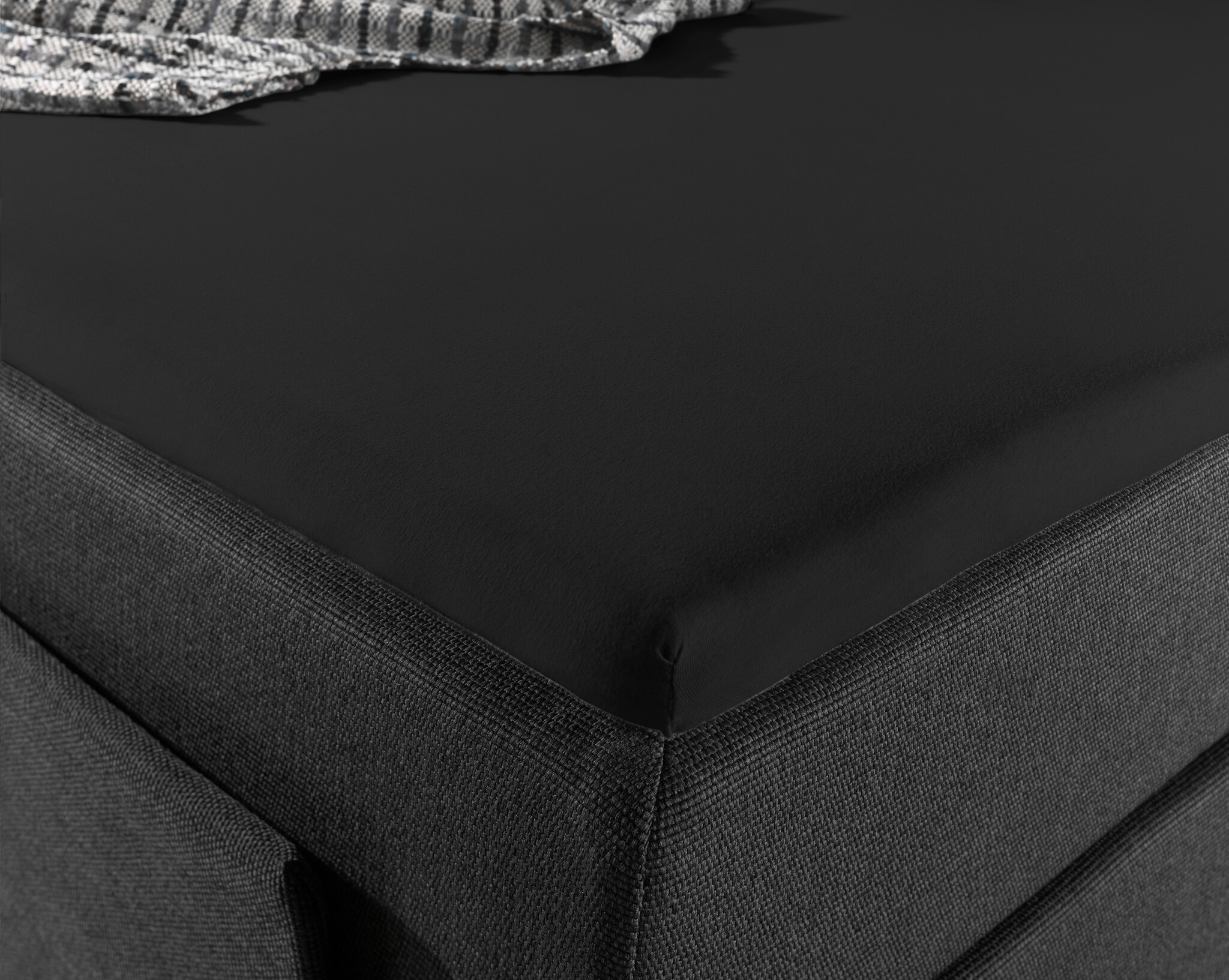 Jersey Hoeslaken Topper | Zwart