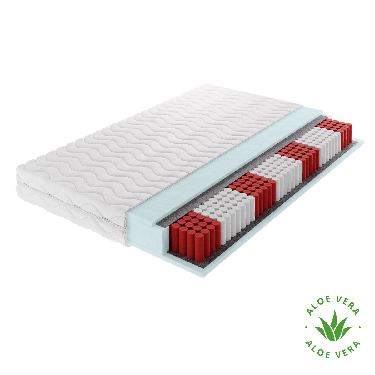 Pocketvering Matras Koudschuim 25 cm - Aloë vera tijk