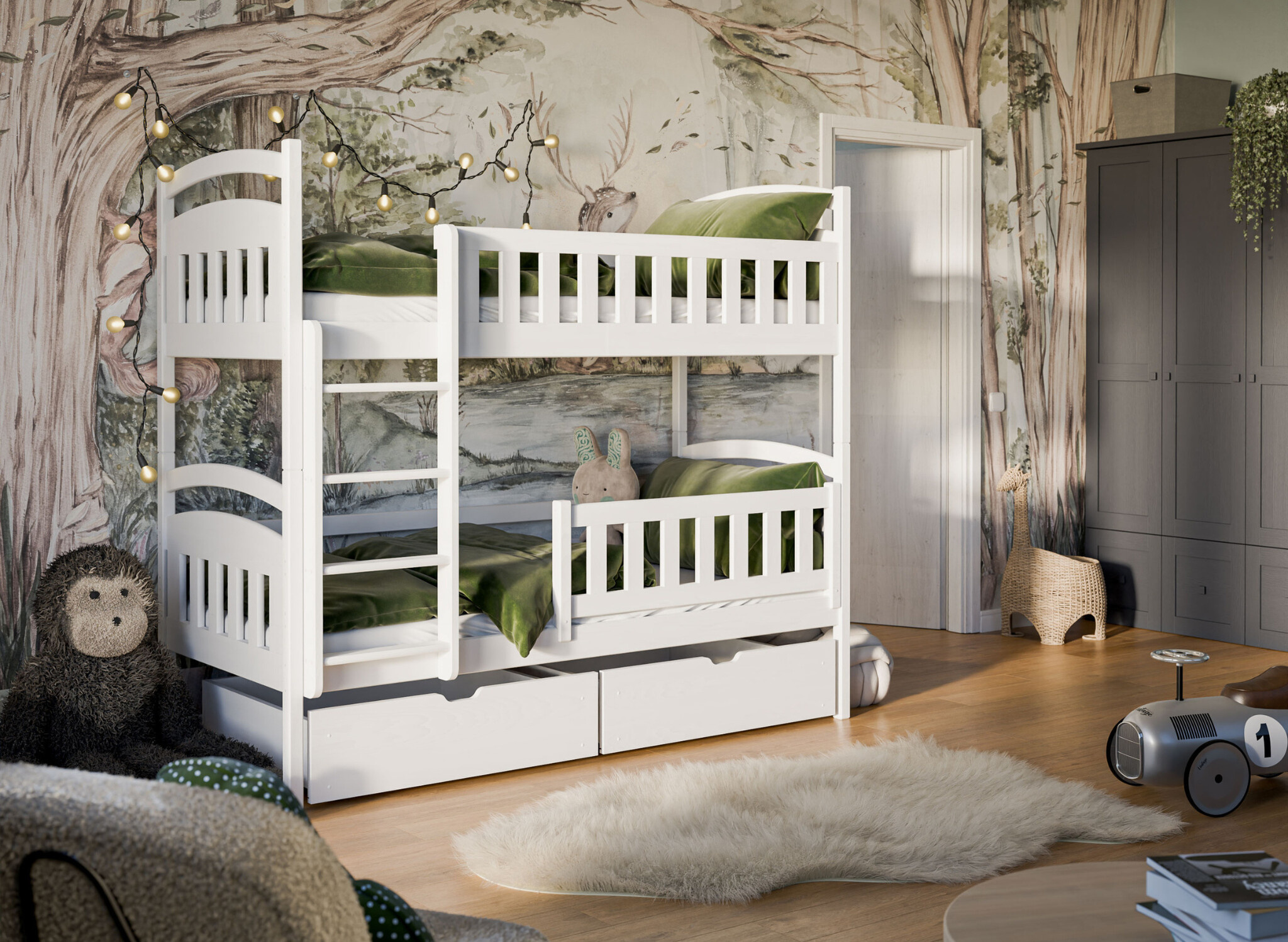 Stapelbed met Lade Indy - Wit