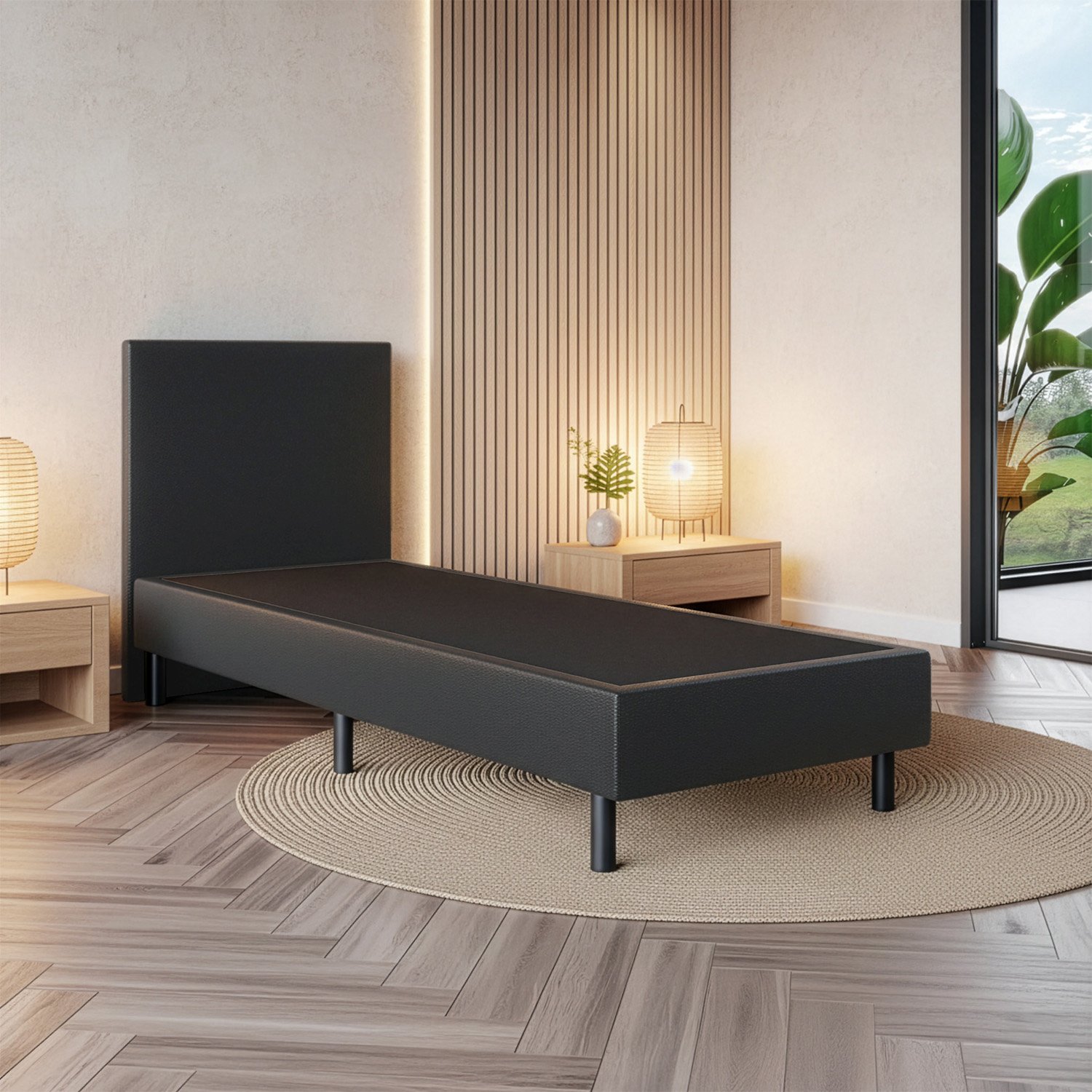 Vaste boxspring Sierra - zonder Matras - 1-persoons