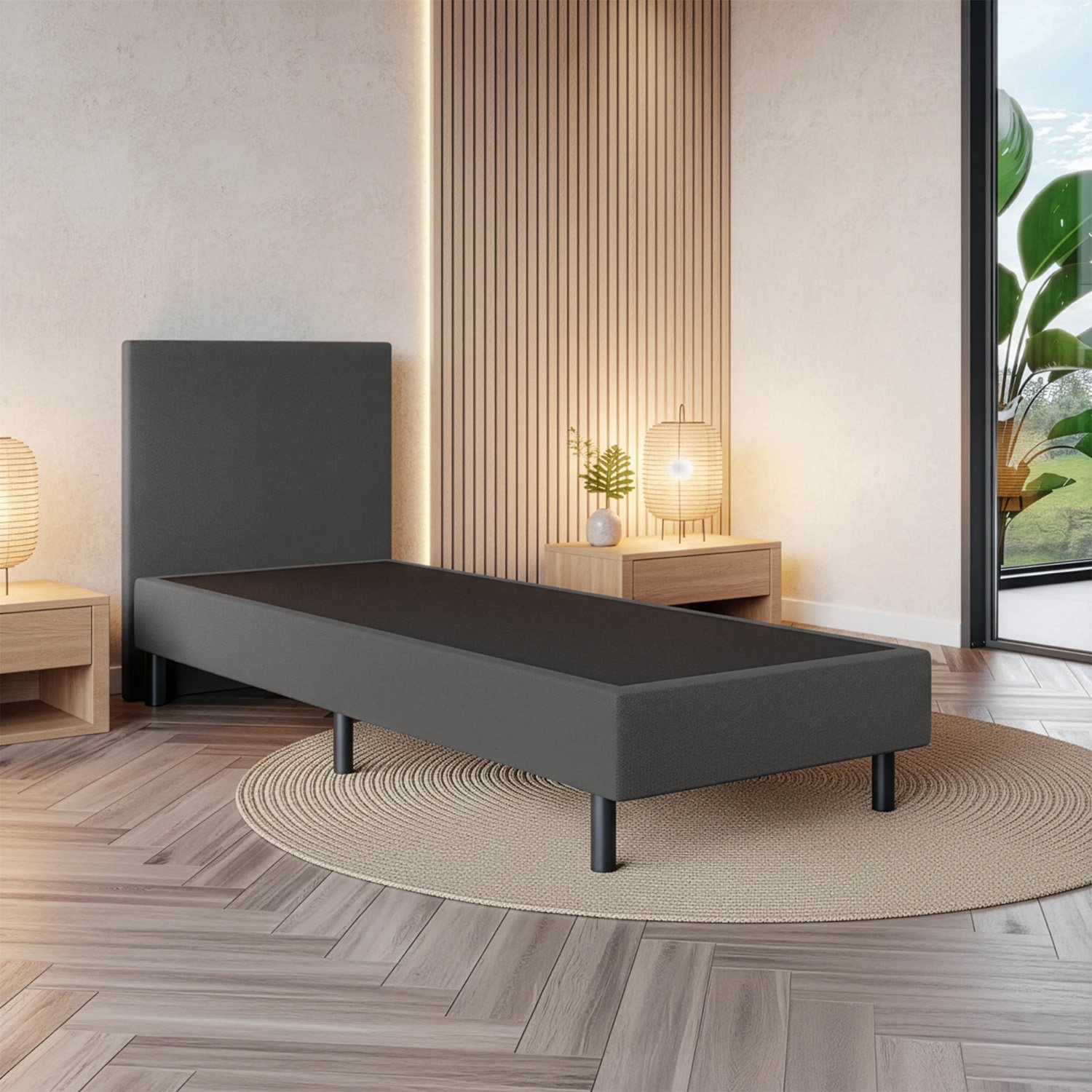 Vaste boxspring Sierra - zonder Matras - 1-persoons