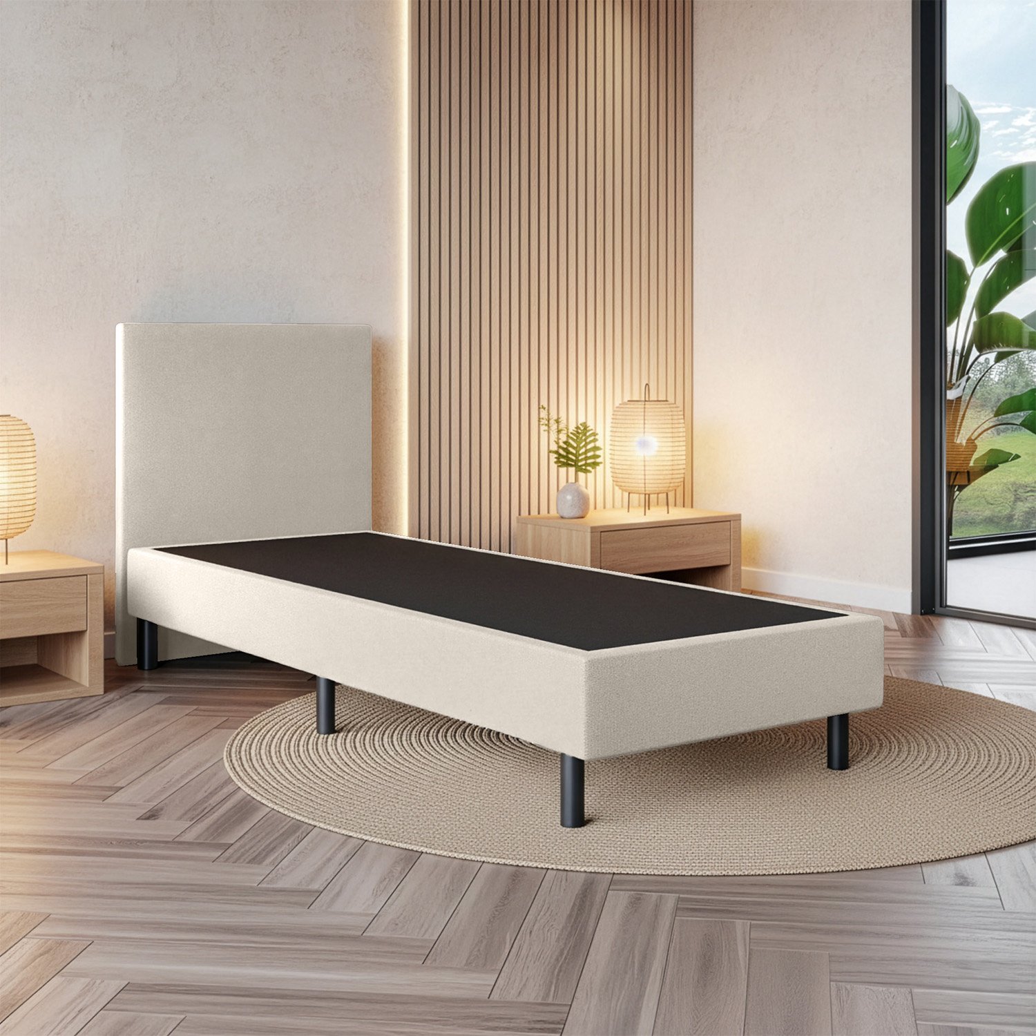 Vaste boxspring Sierra - zonder Matras - 1-persoons