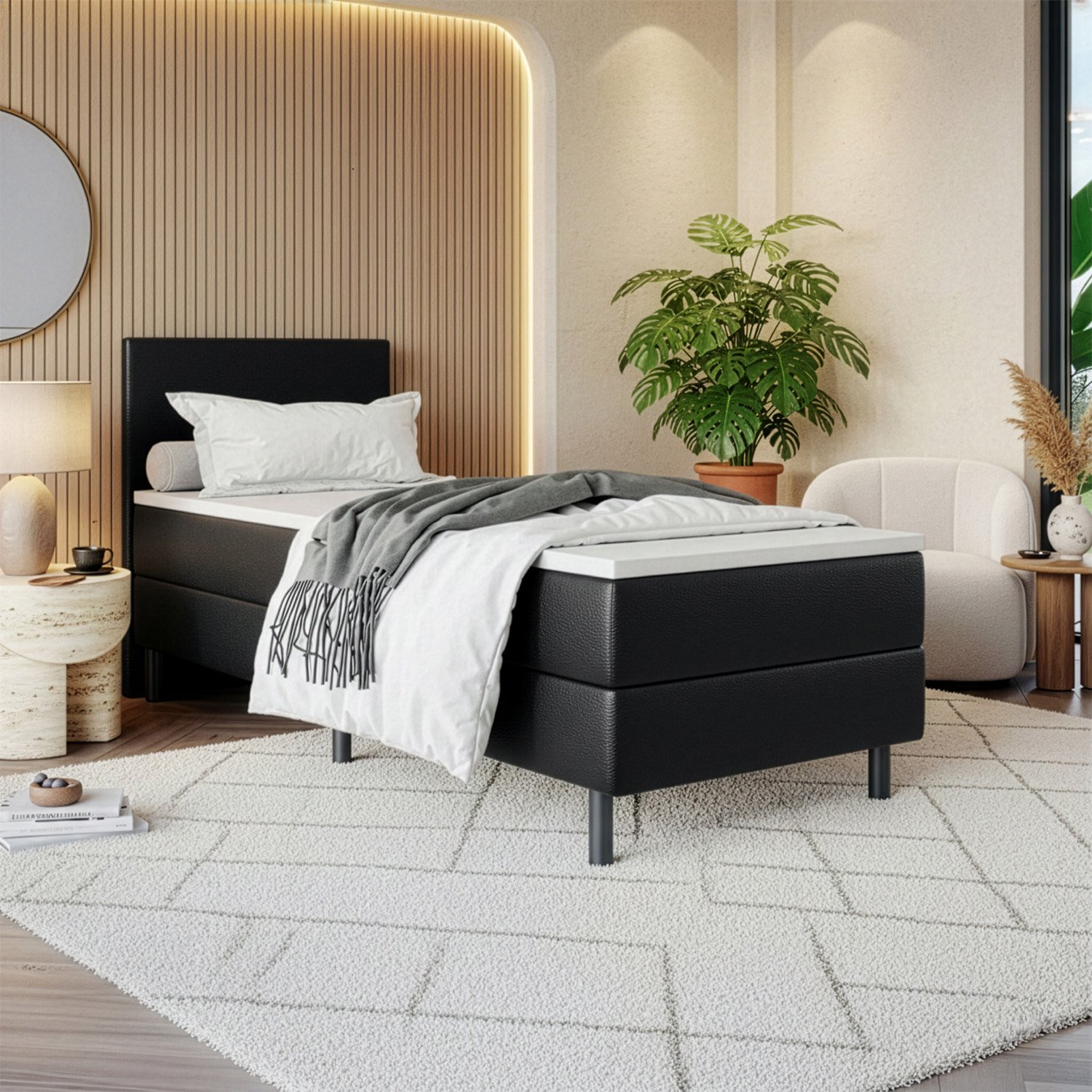 Vaste boxspring Sierra - 1-Persoons - Direct Leverbaar