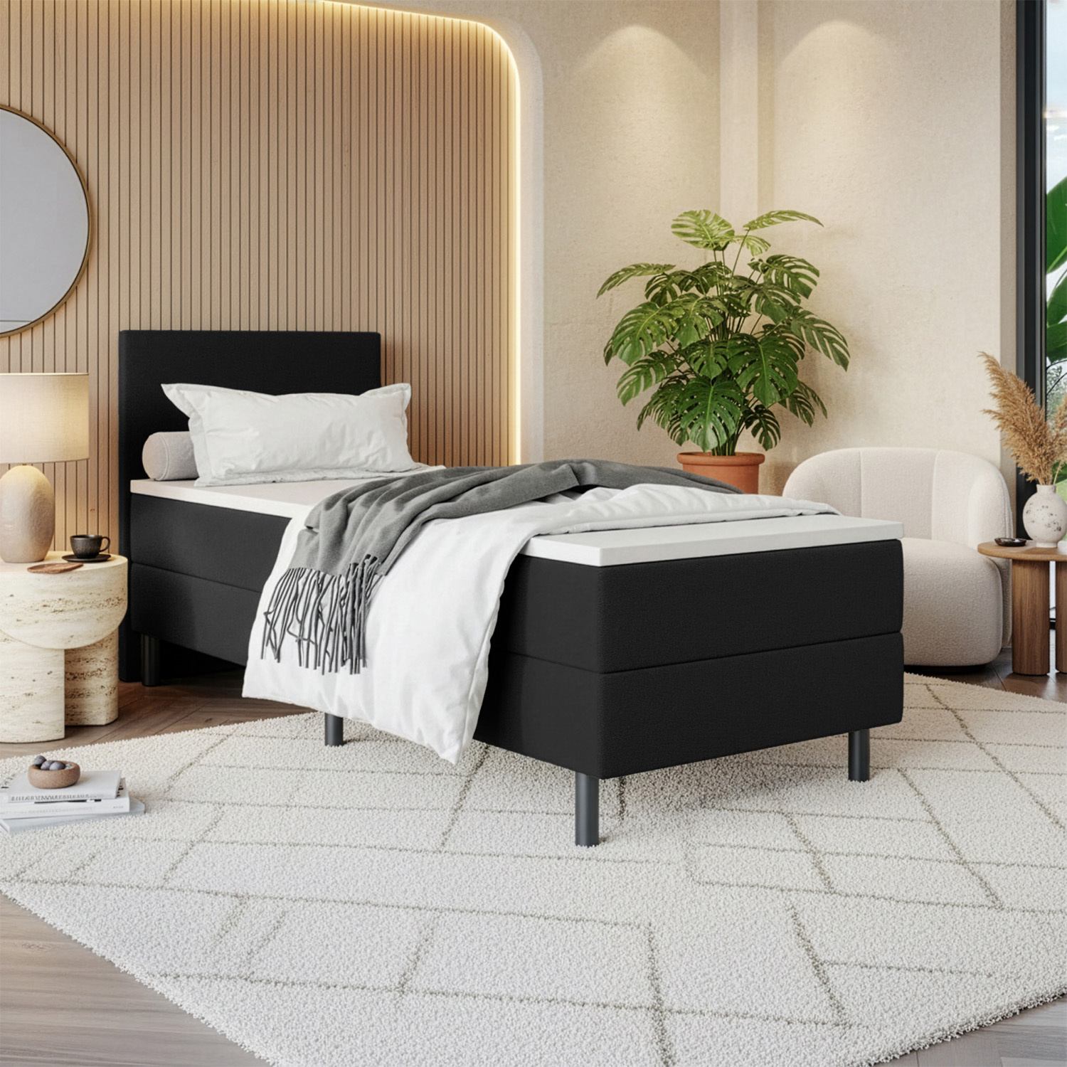 Vaste boxspring Sierra - 1-Persoons - Direct Leverbaar