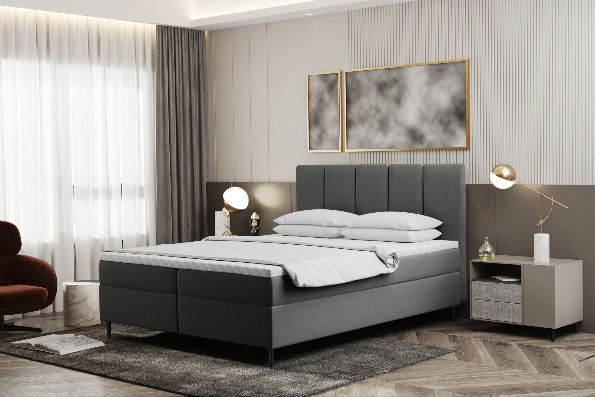 Noctera Opbergboxspring Aden - Velvet