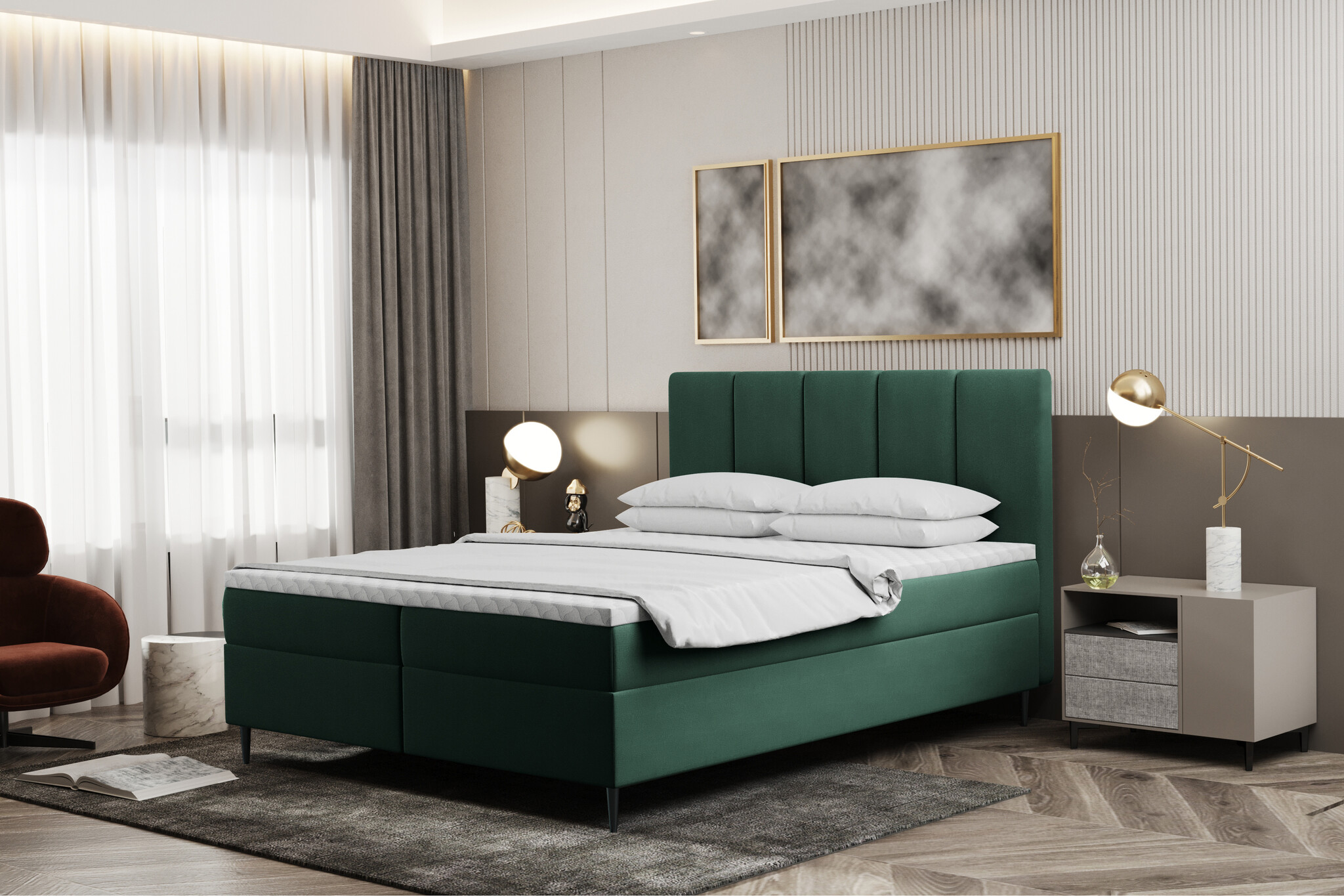 Noctera Opbergboxspring Aden - Velvet