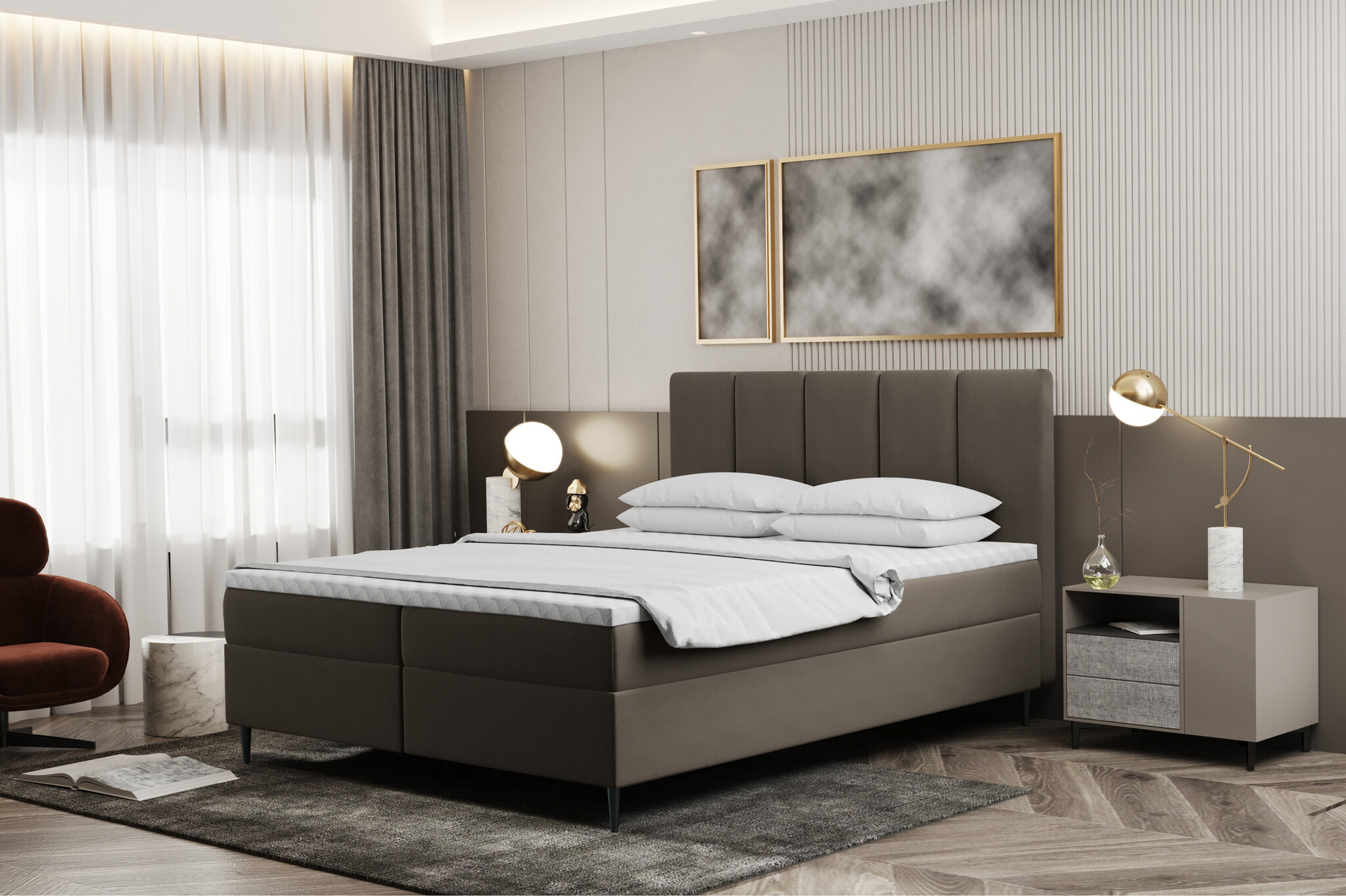 Noctera Opbergboxspring Aden - Velvet