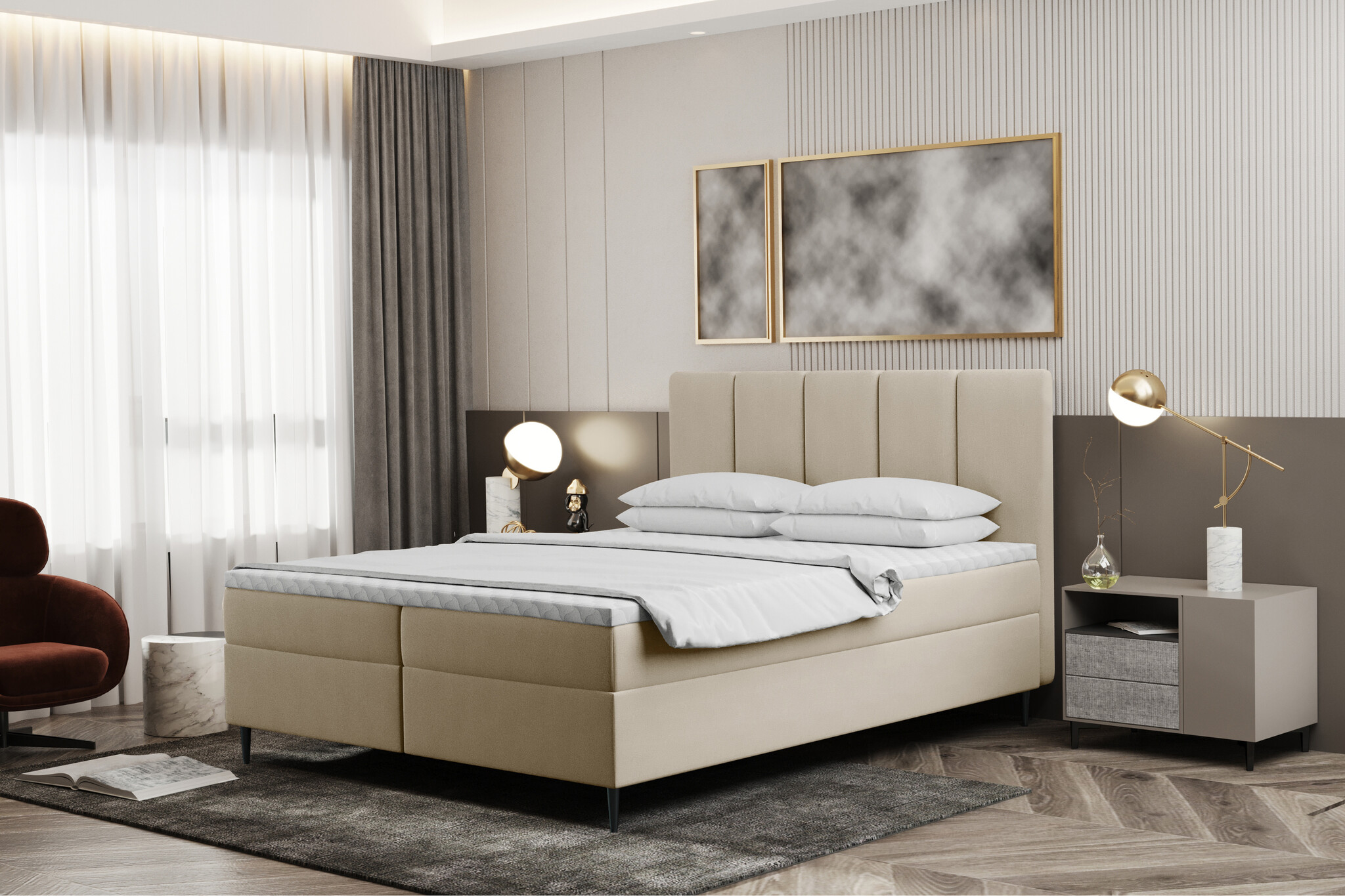 Noctera Opbergboxspring Aden - Velvet