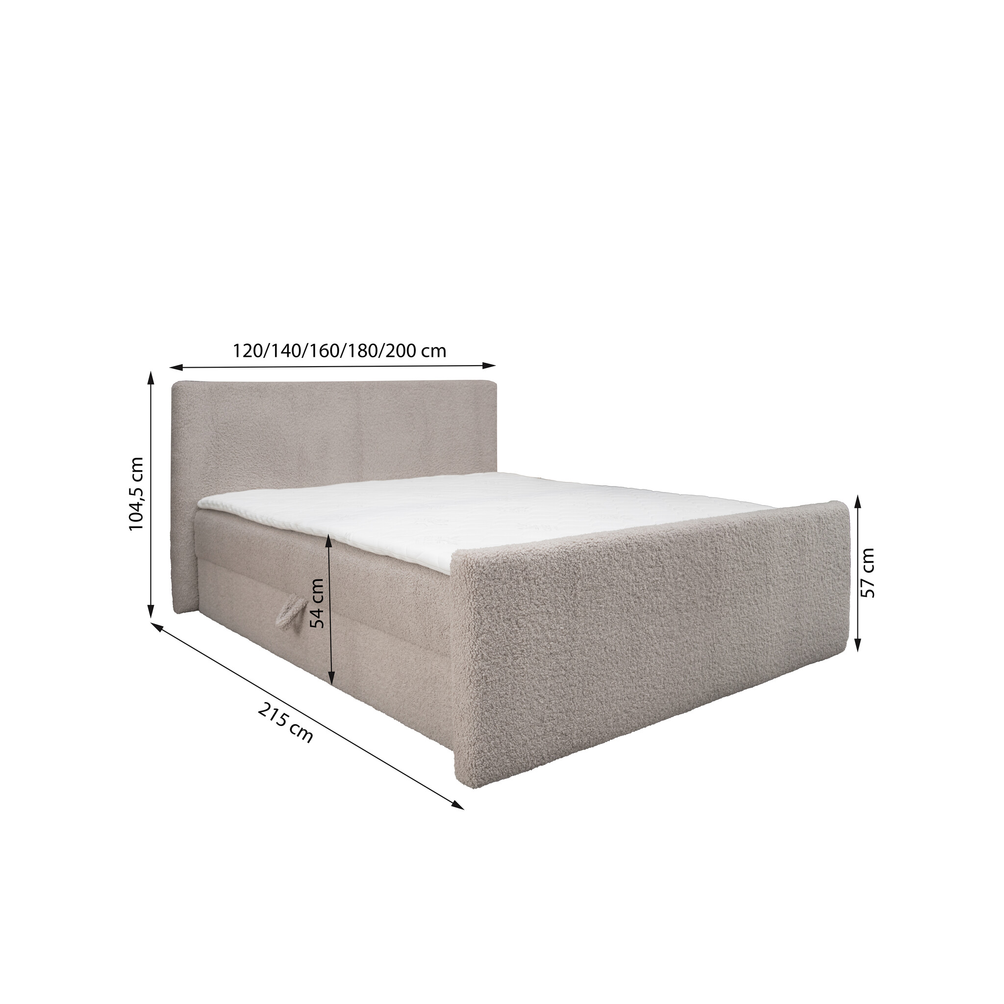 Noctera Opbergboxspring Lars - Teddystof