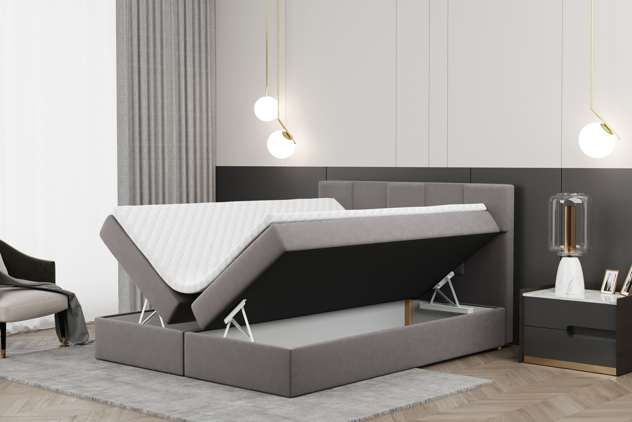 Noctera Opbergboxspring Alba - Velvet