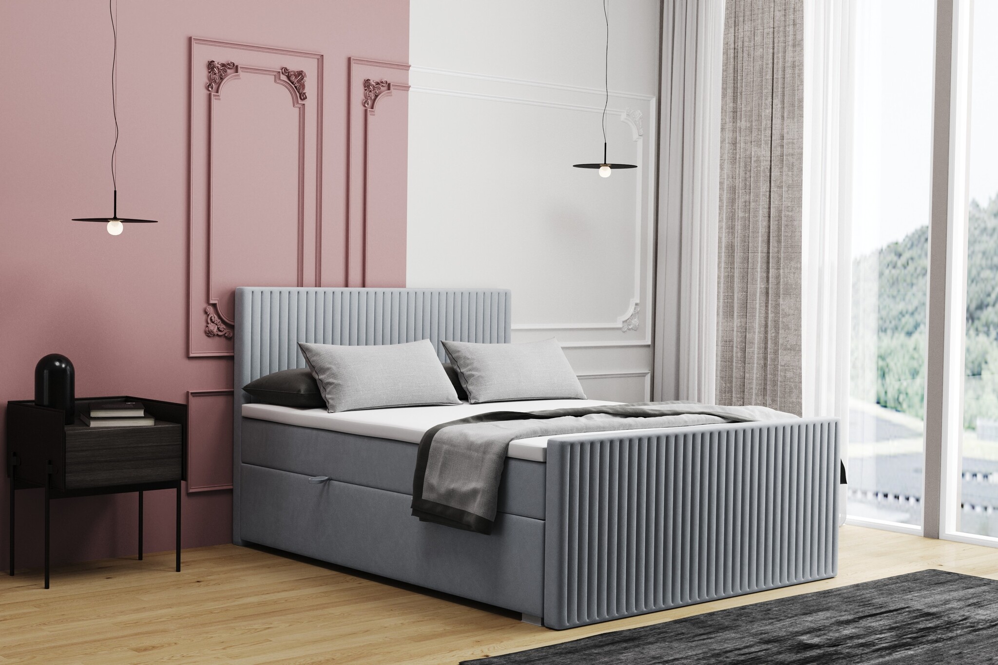 Noctera Opbergboxspring Parijs incl. voetbord - Velvet