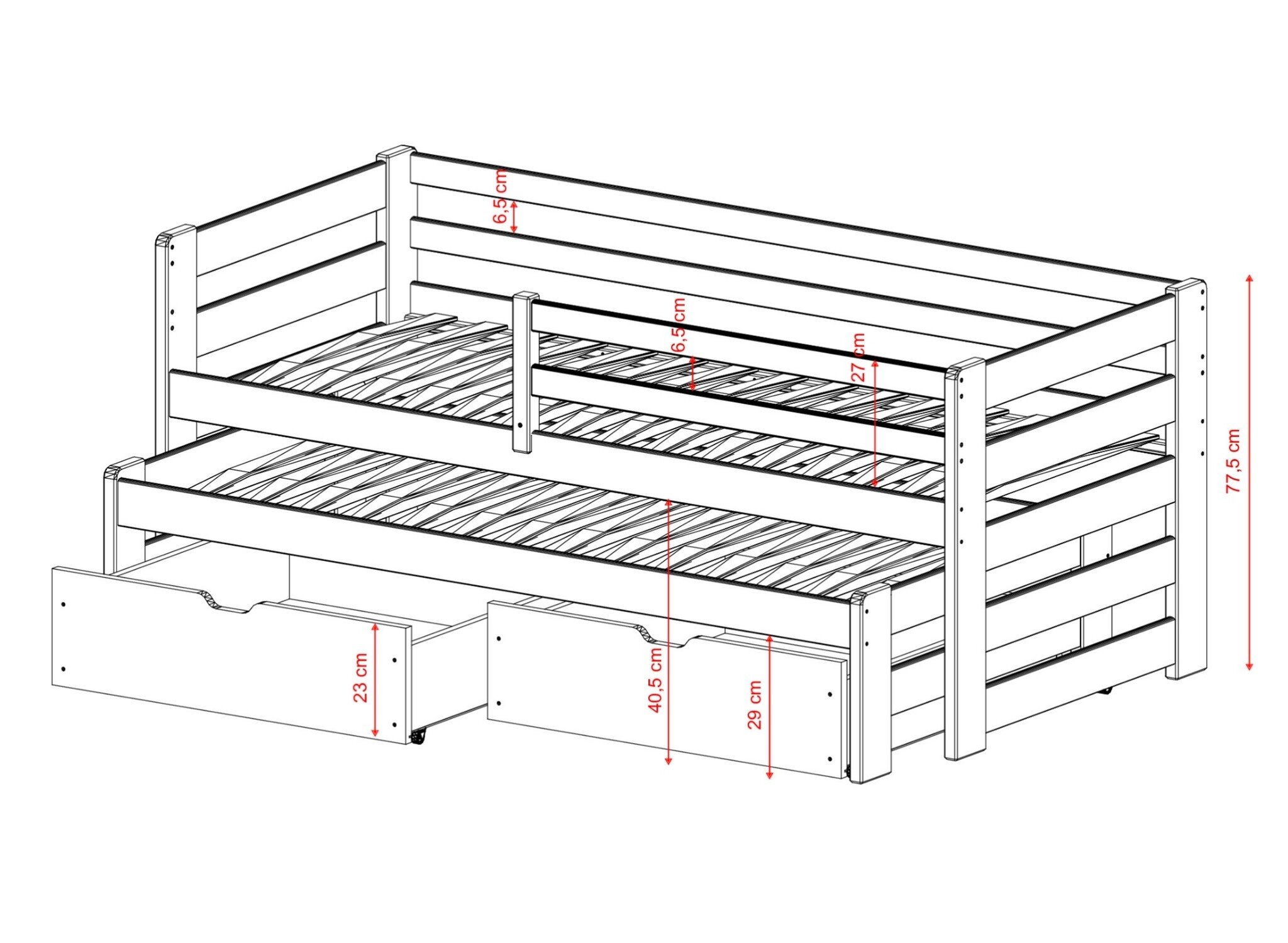 Kinderbed Siem - Wit - Direct Leverbaar!