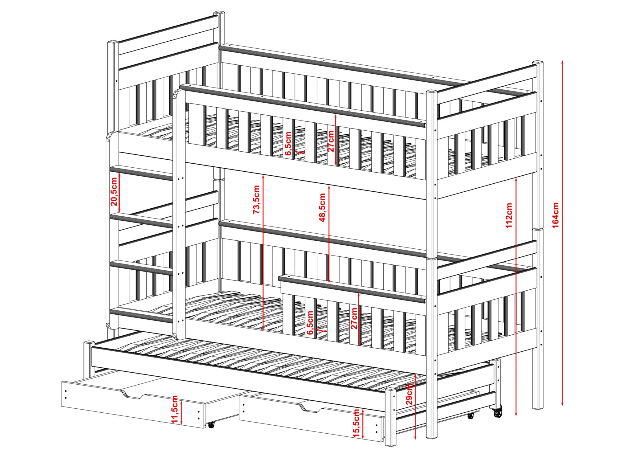 Stapelbed Kobi - Wit - Direct Leverbaar!