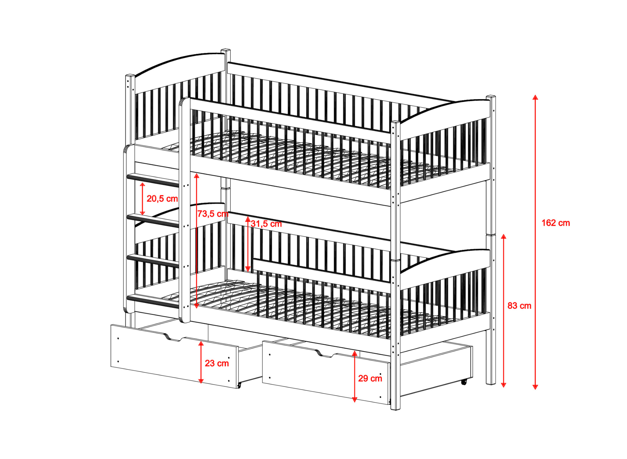 Stapelbed Luke - Wit - Direct Leverbaar!
