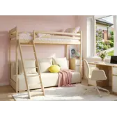 Hoogslaper met Slaapbank Soof - Naturel / Ribstof Creme