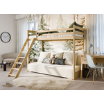 Hoogslaper met Slaapbank Soof - Naturel / Ribstof Creme