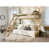 Hoogslaper met Slaapbank Soof - Naturel / Ribstof Creme