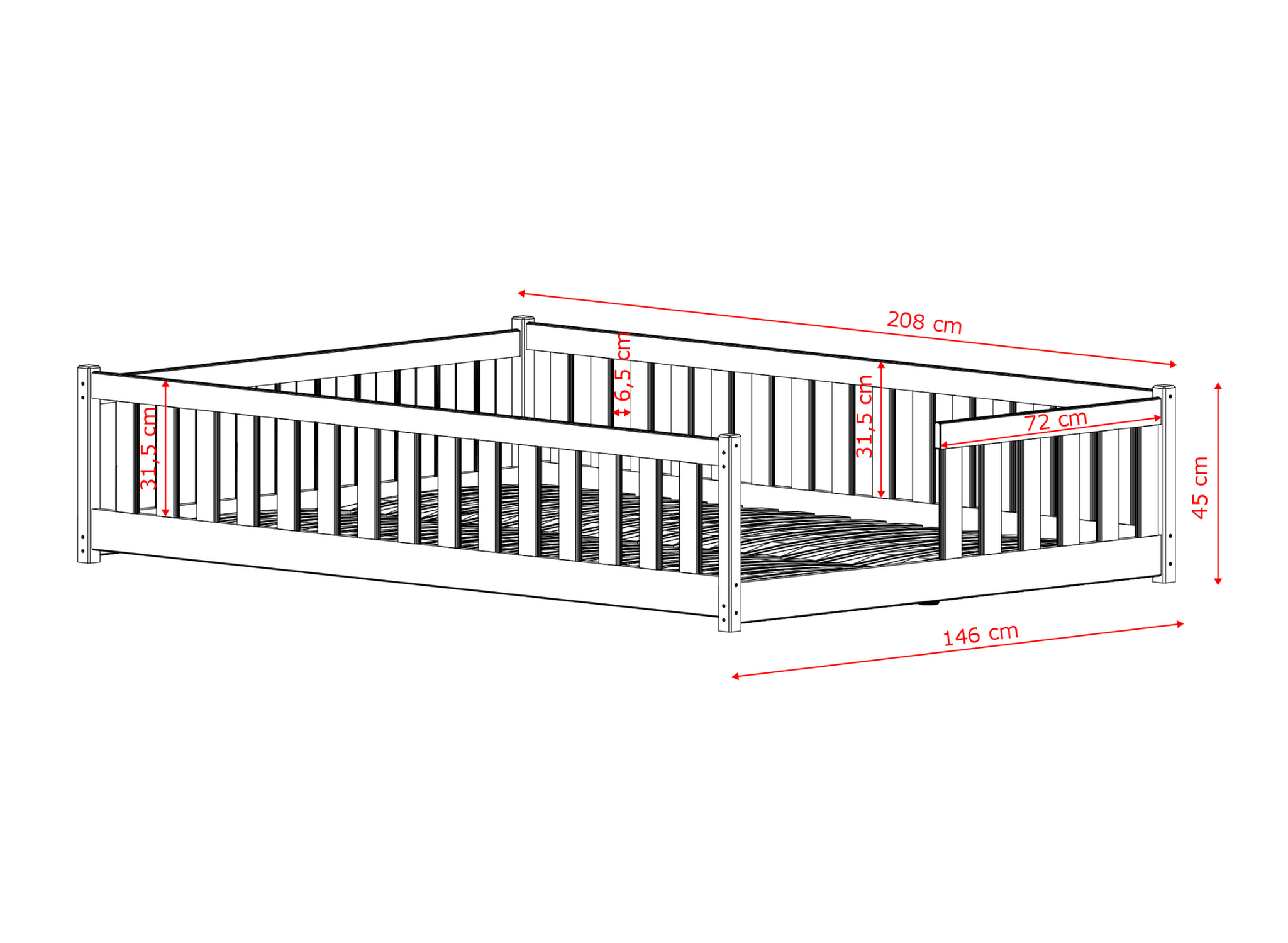 Vloerbed Lenny - Naturel - Direct Leverbaar!