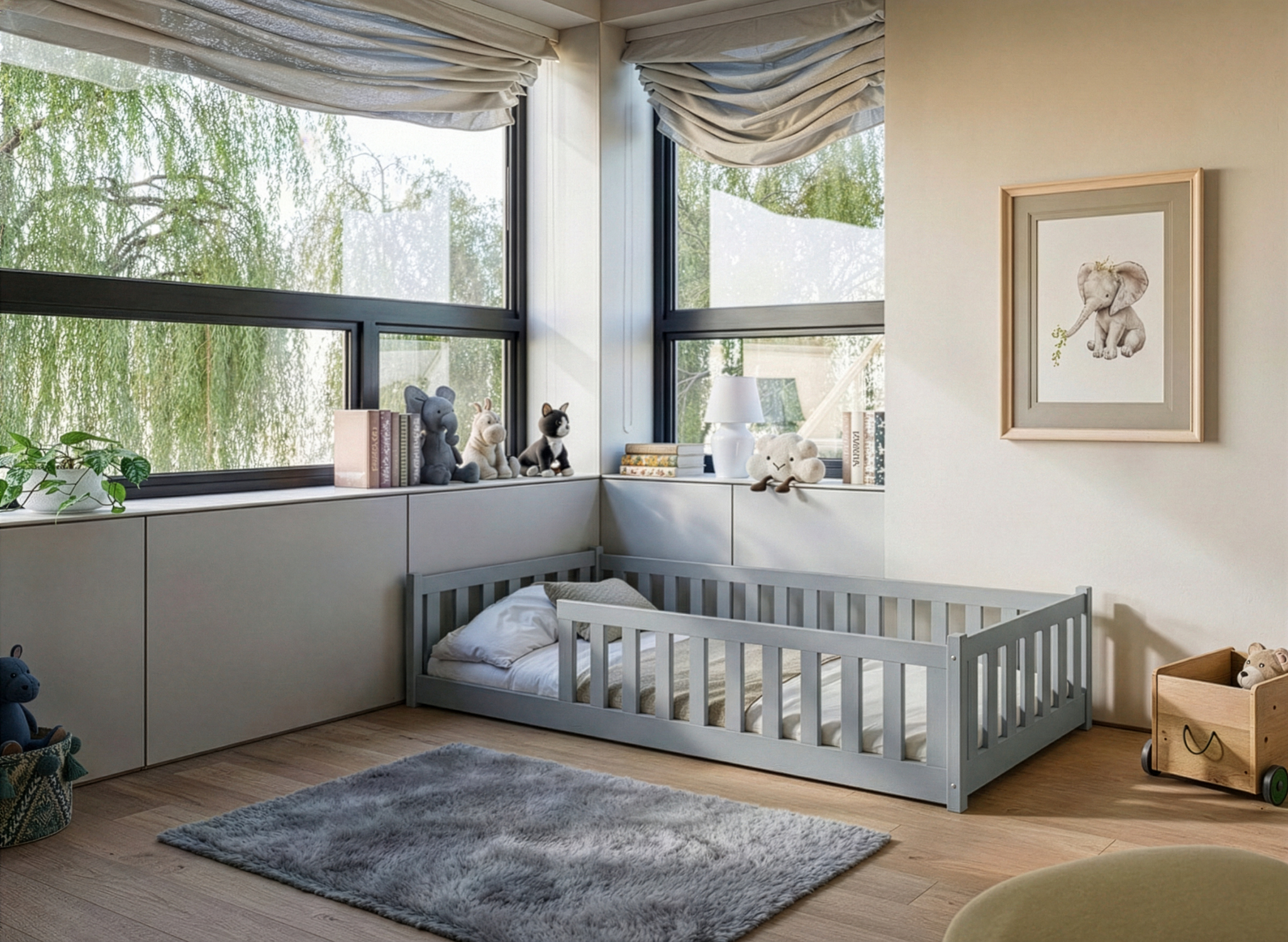 Vloerbed Olivier - Grijs - Direct Leverbaar!