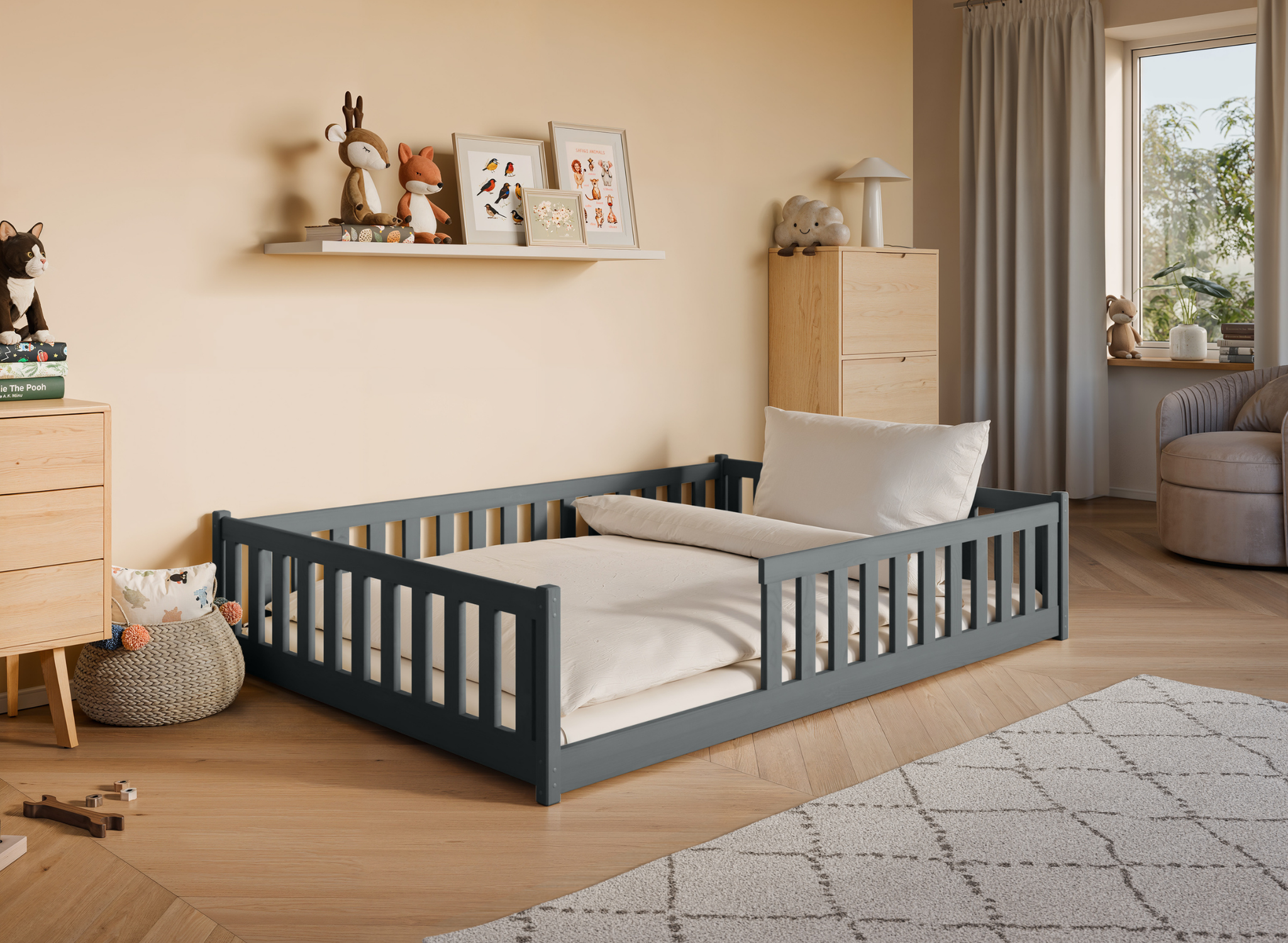 Vloerbed Olivier - Antraciet - Direct Leverbaar!