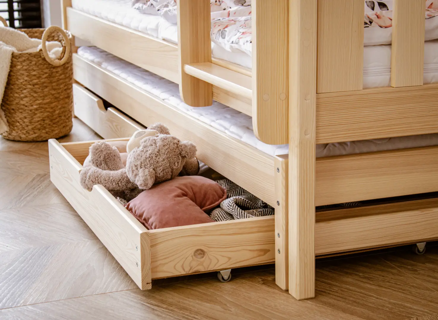 Stapelbed met Lade Bente - Taupe - Direct Leverbaar!