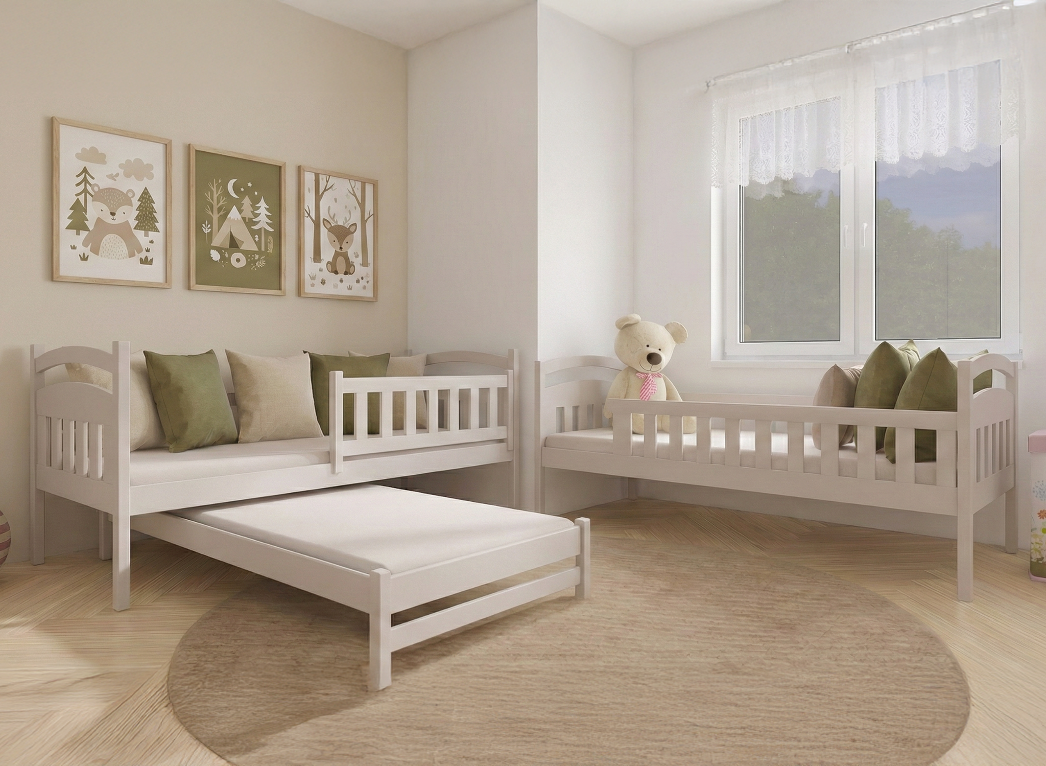 Stapelbed met Lade Bente - Taupe - Direct Leverbaar!