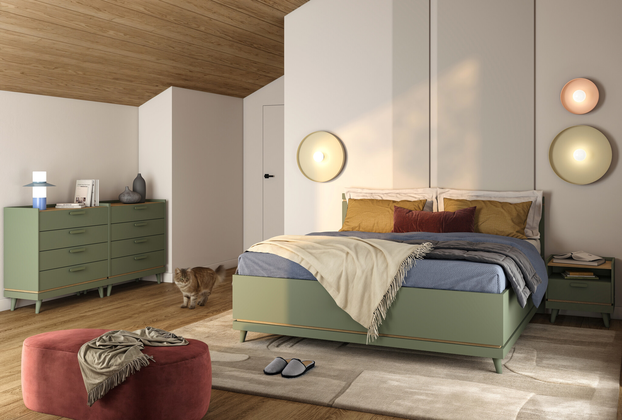 Opbergbed Skand - Groen