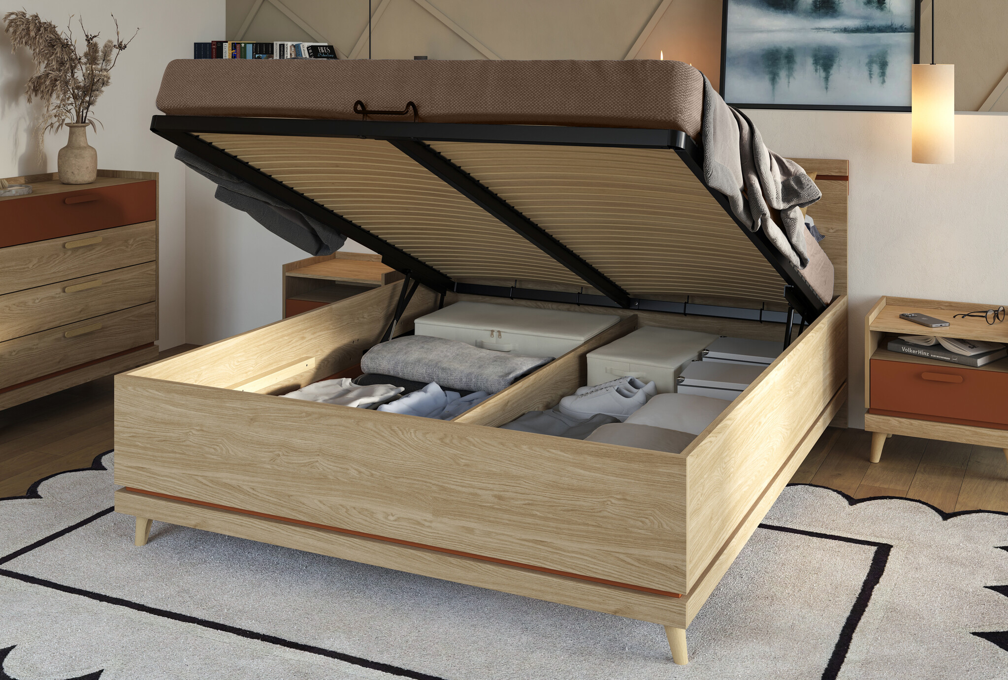 Opbergbed Skand - Naturel