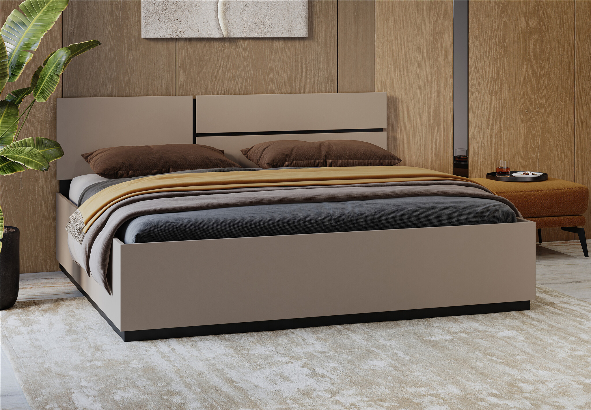 Bed Como - Taupe